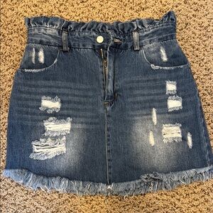 Boutique Hayden Brand Denim Distressed Skirt, Medium!